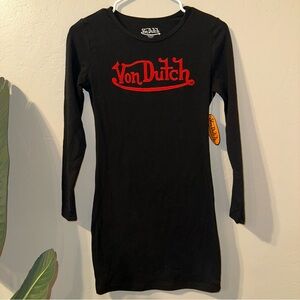 Von Dutch Black Dress with Red Logo